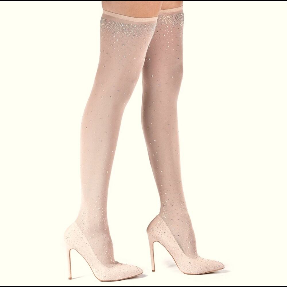 Liliana Venus Jeweled Stocking Thigh High Stiletto